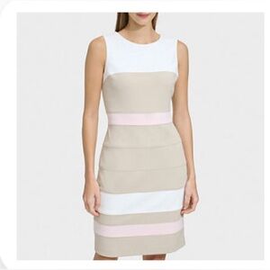 Marc New York Beige and White Midi Dress